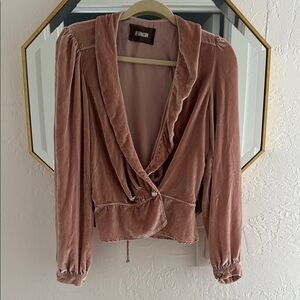 Reformation Pink Velvet Top - M